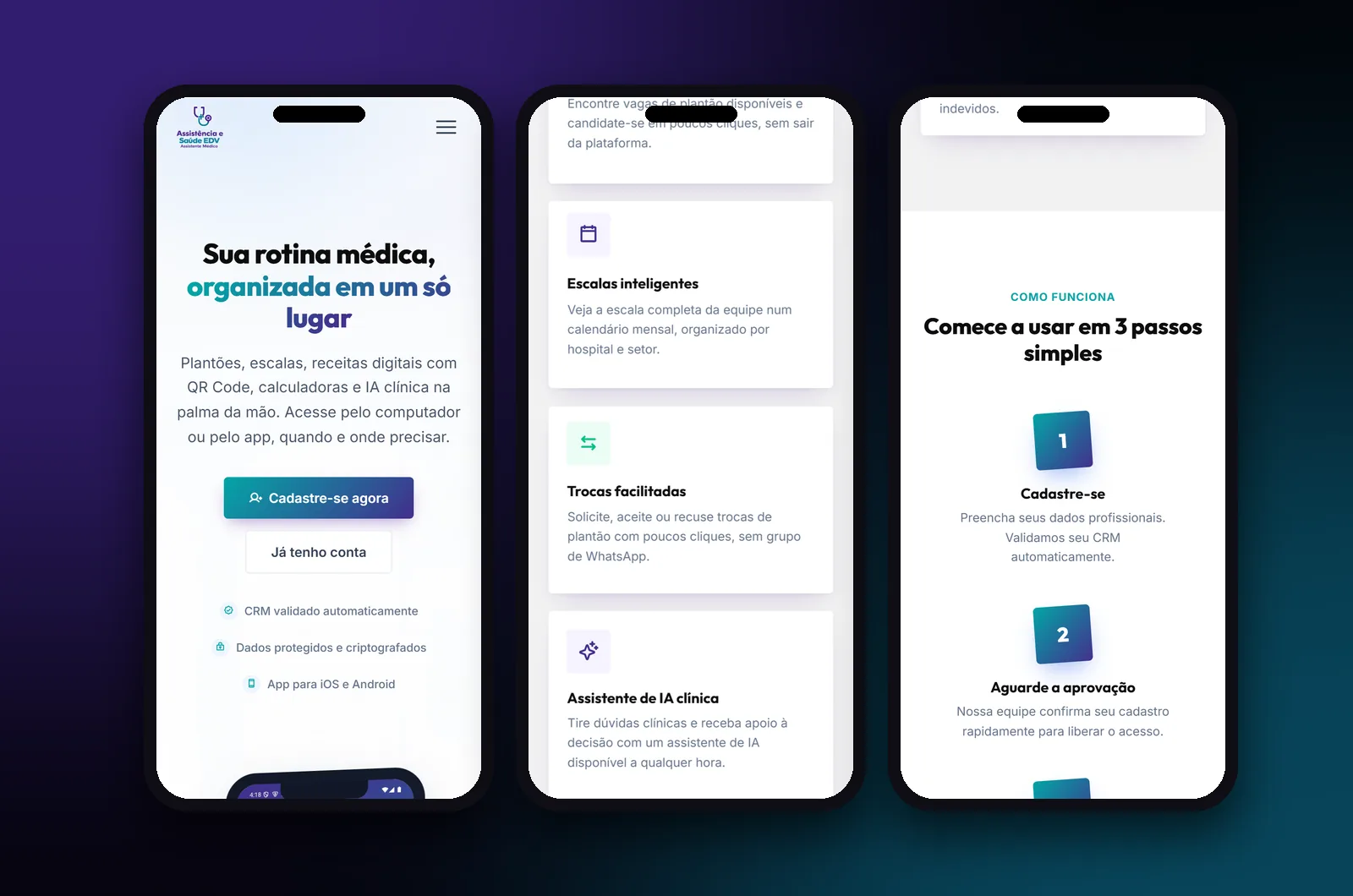 Assistência e Saúde EDV: versão para celular