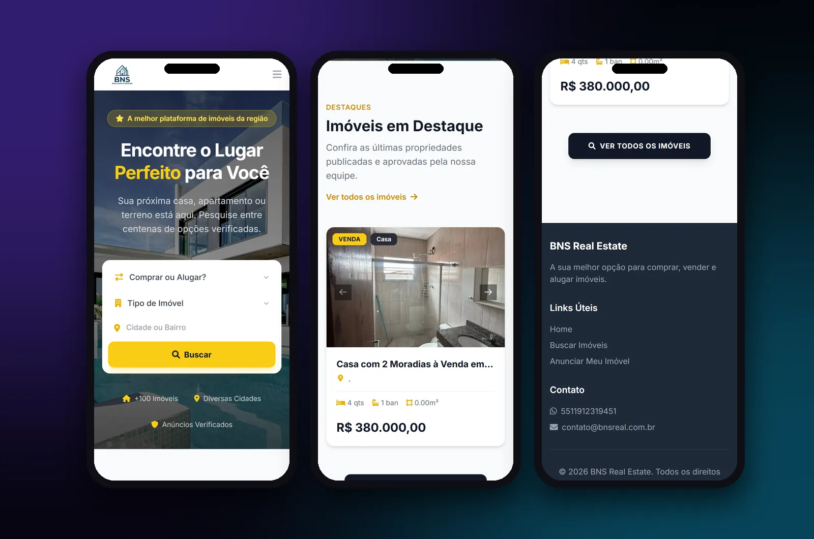 BNS Real Estate: versão para celular