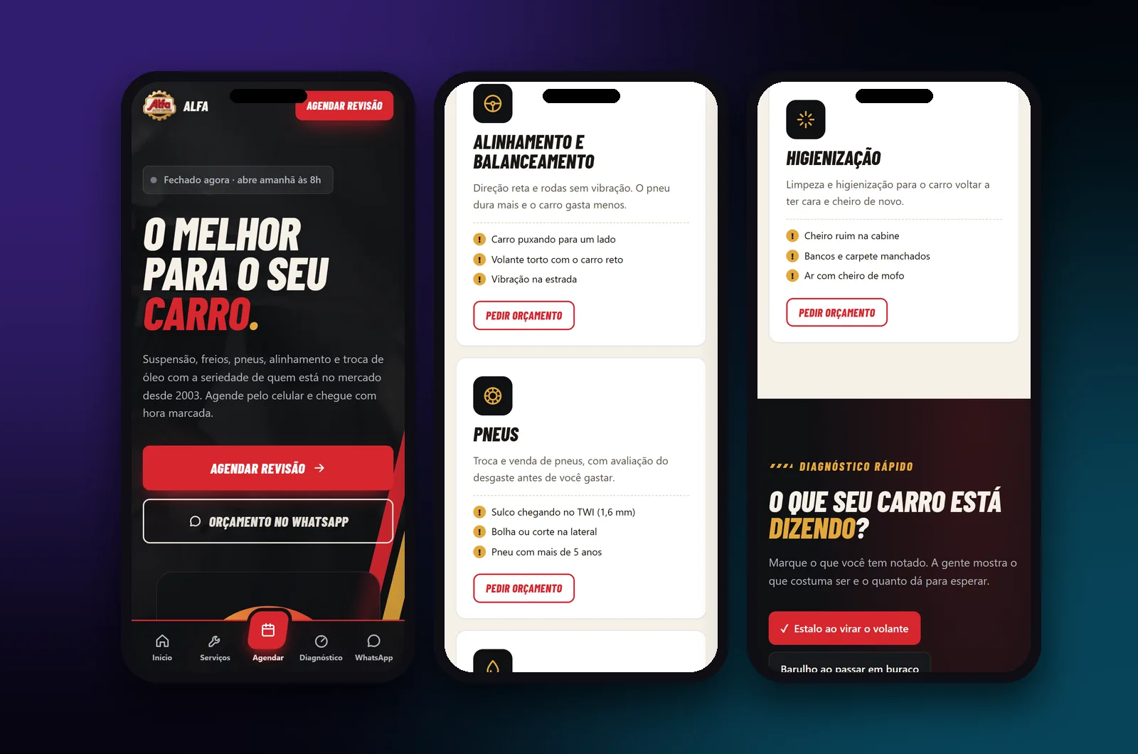 Alfa Auto Center: versão para celular