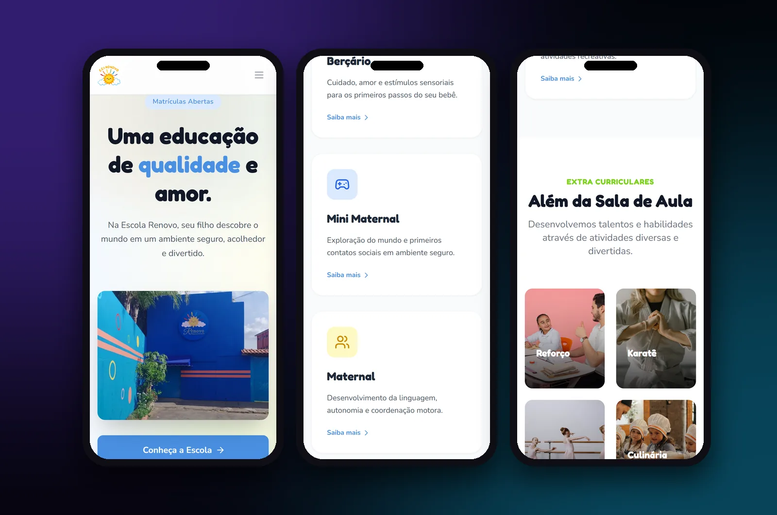 Escola Renovo: versão para celular
