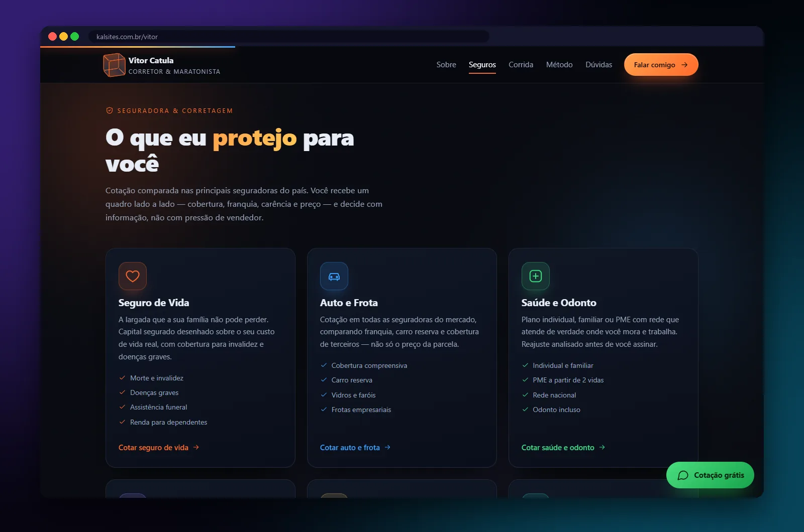 Vitor Catula: mais uma seção no computador