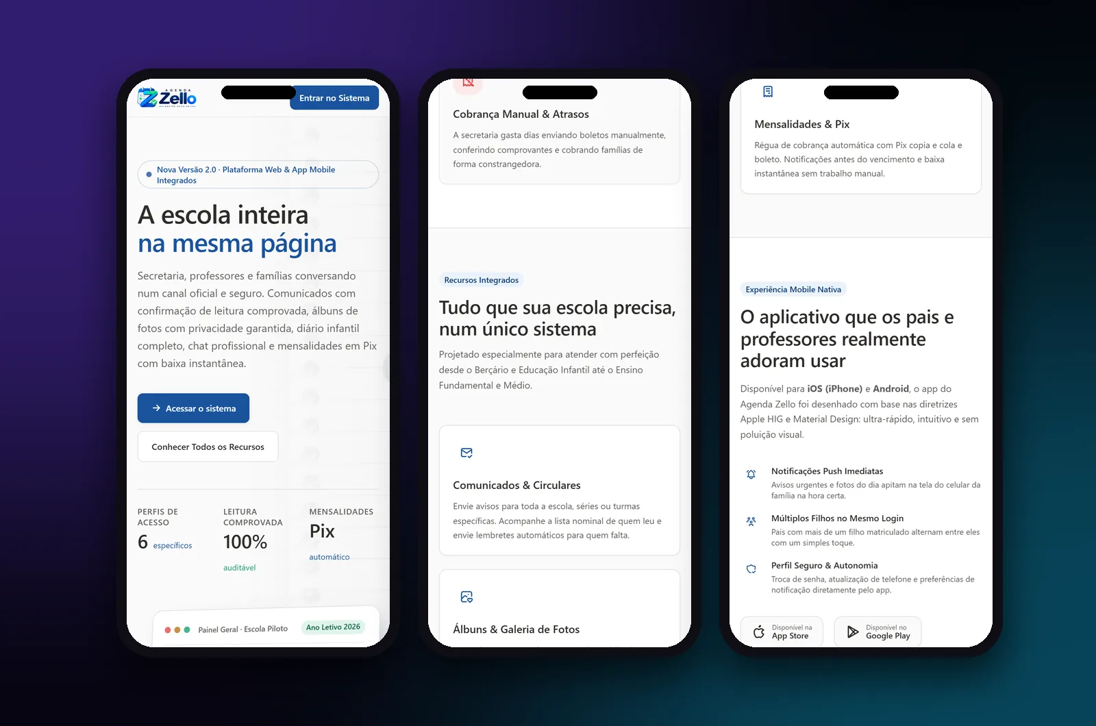 Agenda Zello: versão para celular