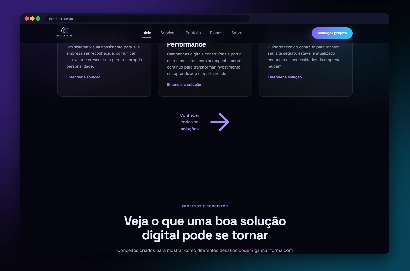Exorium Technologies: mais uma seção no computador