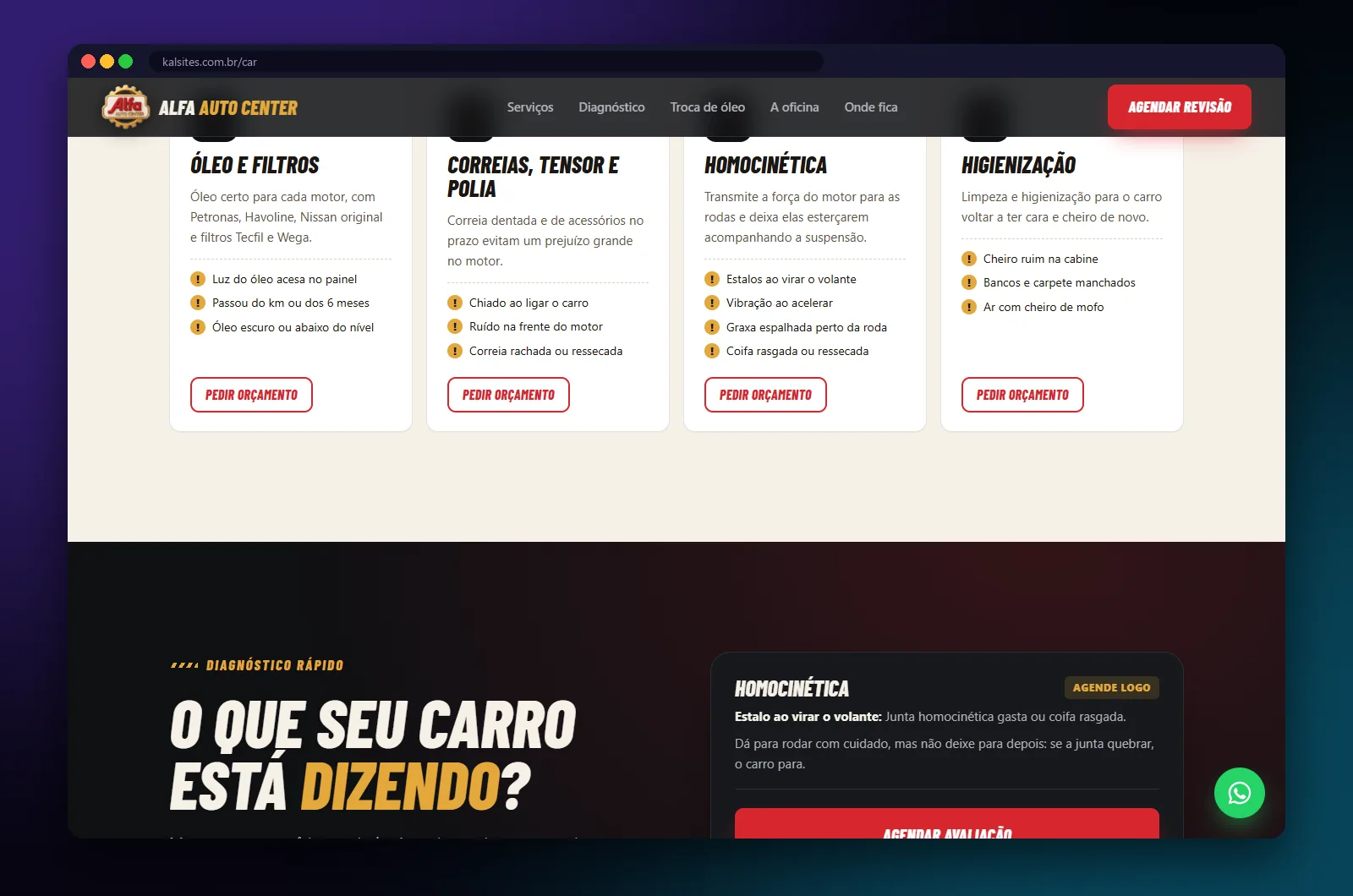 Alfa Auto Center: mais uma seção no computador