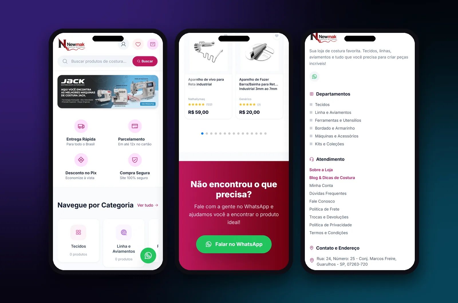 NewMak Costura: versão para celular
