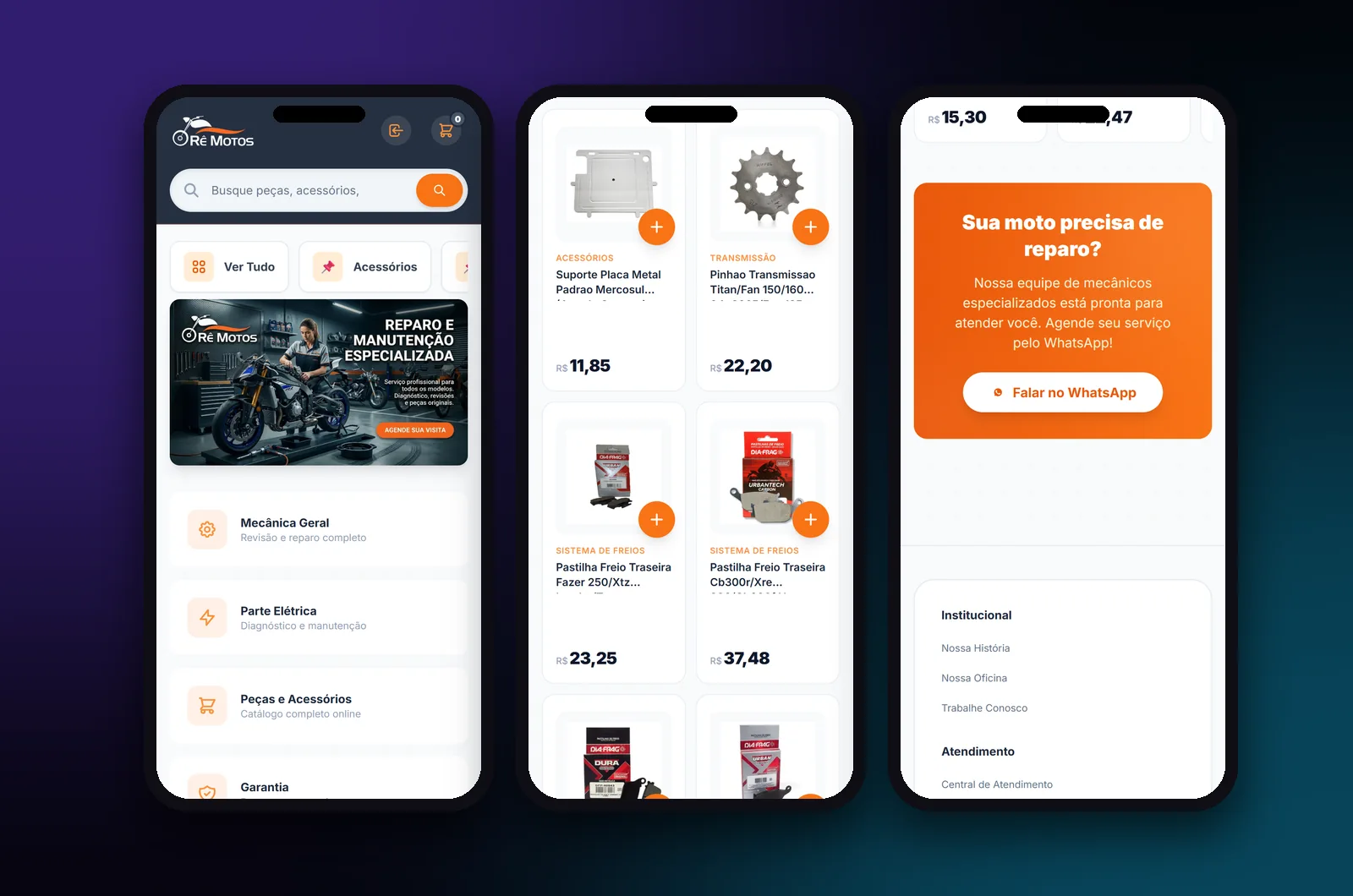 Rê Motos: versão para celular