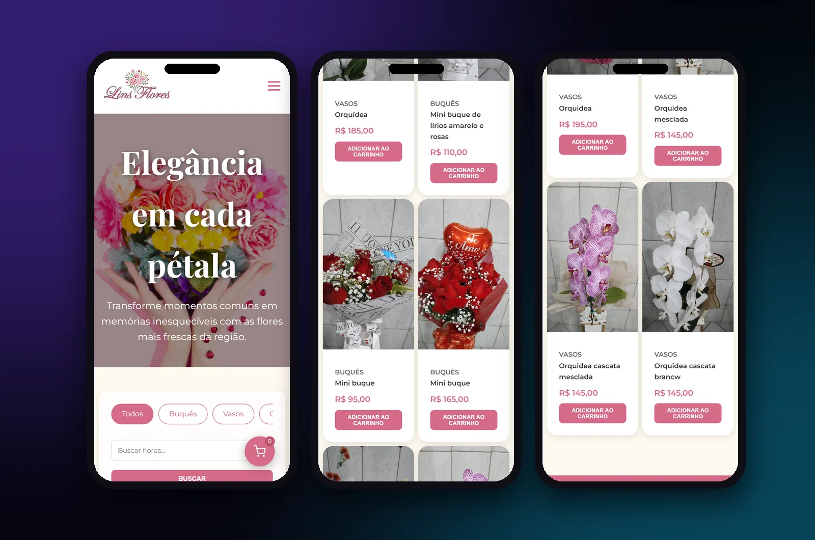 LinsFlores: versão para celular