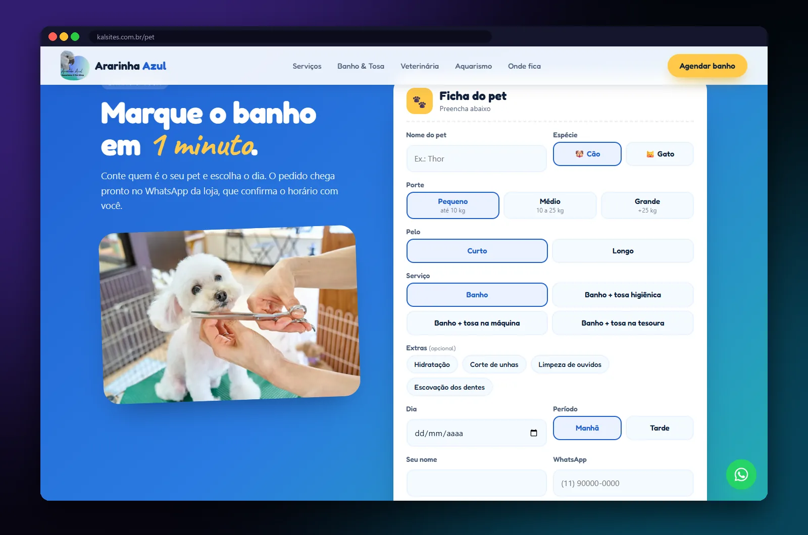 Ararinha Azul Pet Shop: mais uma seção no computador