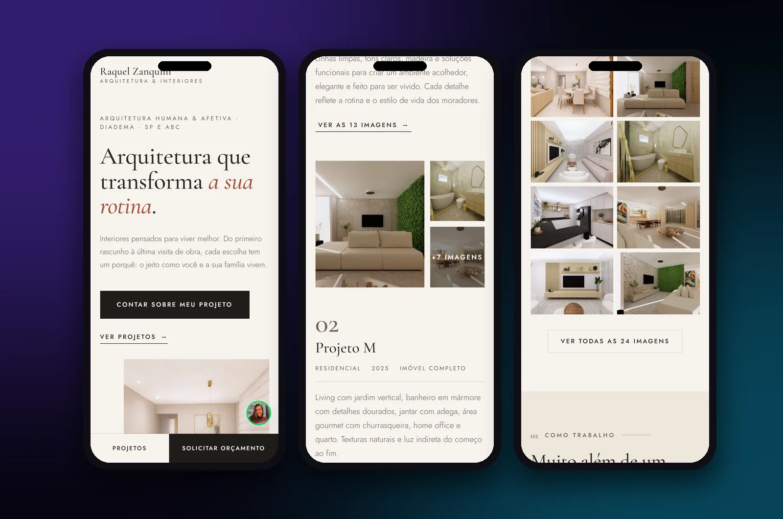Raquel Zanquini Arquitetura: versão para celular